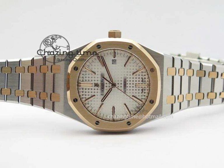 ComfortFit Royal Oak 41mm 15400 RG Bezel JF 1:1 Best Edition Silver Dial On SS RG Bracelet A 5084