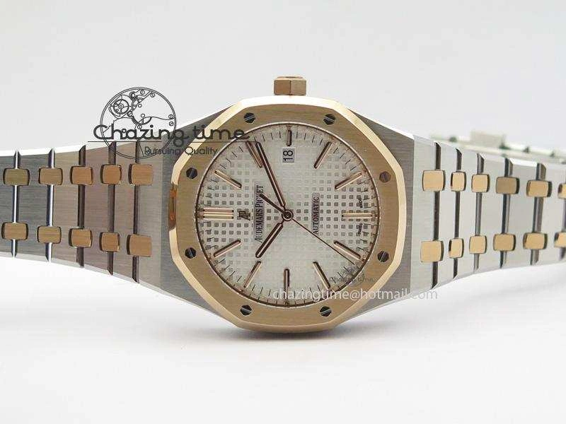 ComfortFit Royal Oak 41mm 15400 RG Bezel JF 1:1 Best Edition Silver Dial On SS RG Bracelet A 5084