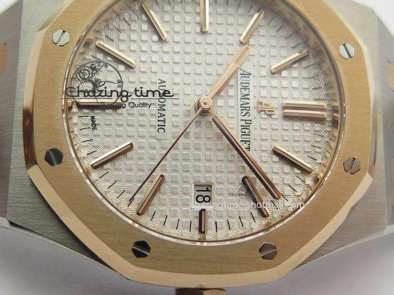 ComfortFit Royal Oak 41mm 15400 RG Bezel JF 1:1 Best Edition Silver Dial On SS RG Bracelet A 5084