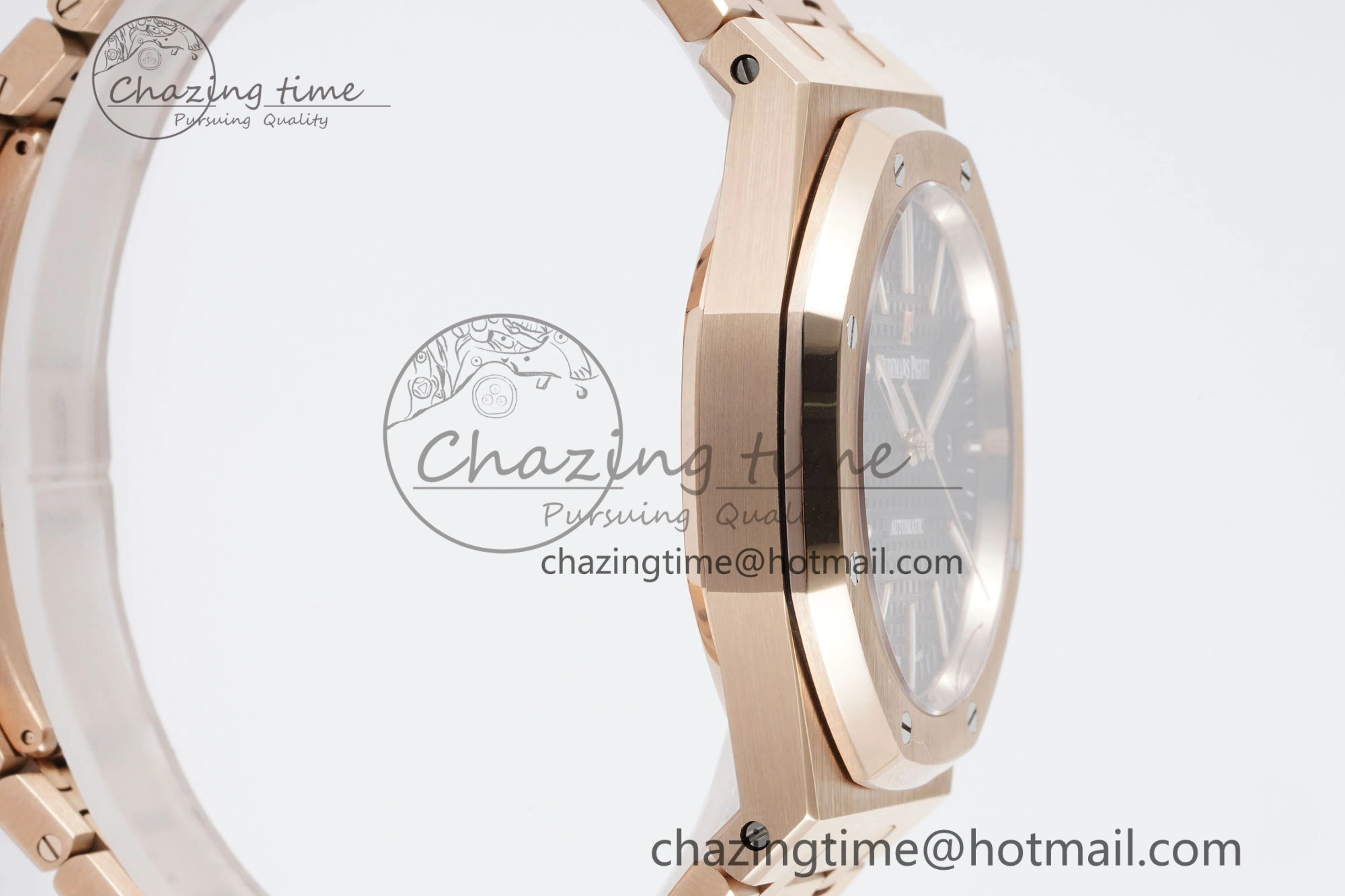 Royal Oak 41mm 15400 RG IPF 1:1 Best Edition Black Textured Dial on RG Bracelet SA3120 Super Clone Resilient 4686