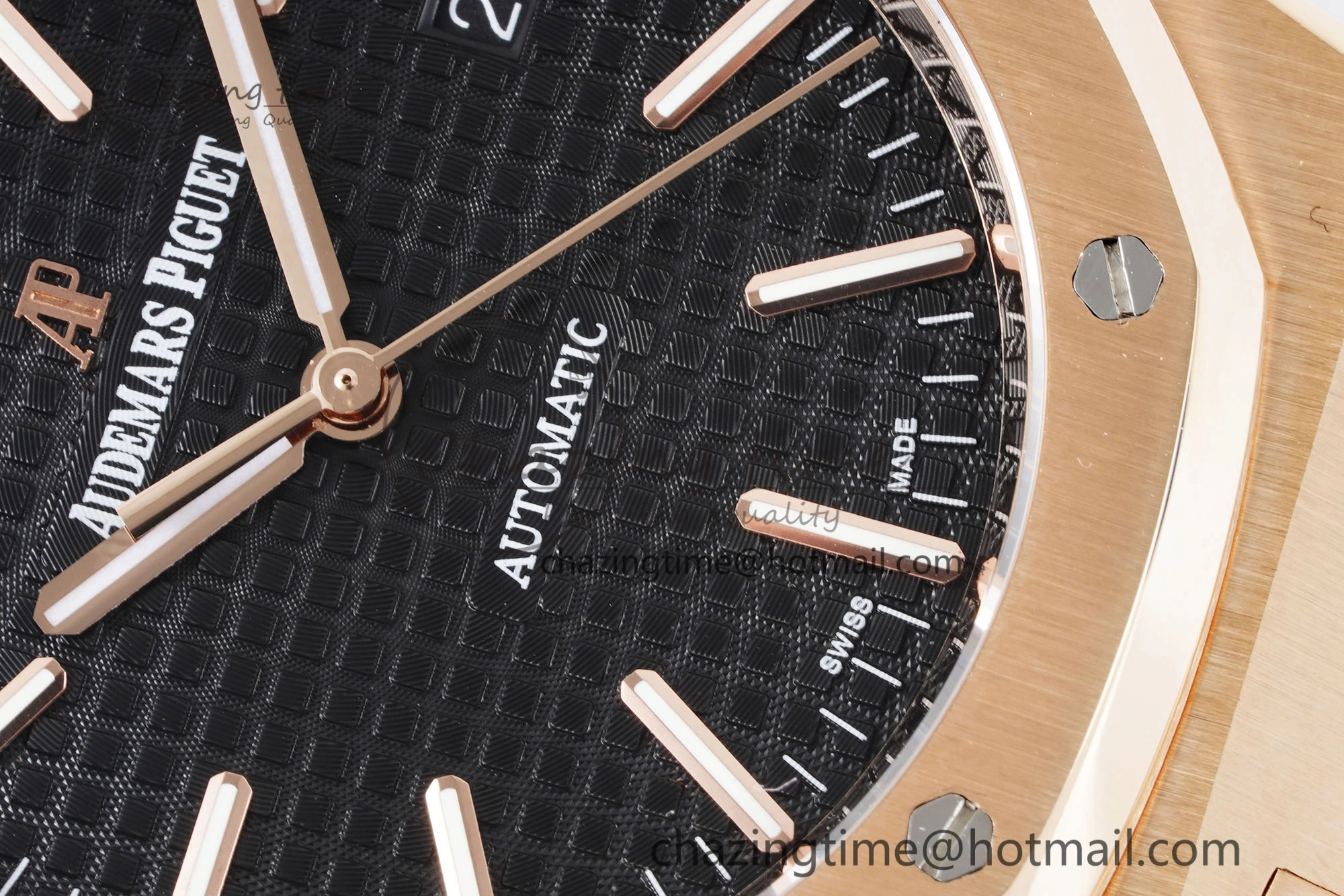 Royal Oak 41mm 15400 RG IPF 1:1 Best Edition Black Textured Dial on RG Bracelet SA3120 Super Clone Resilient 4686