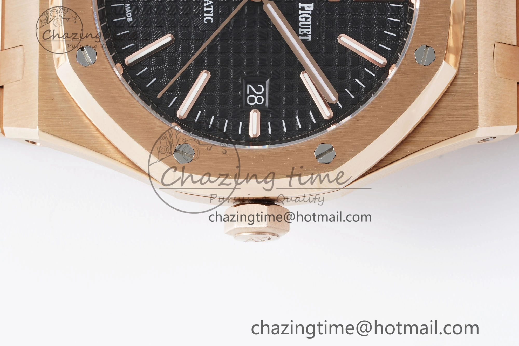 Royal Oak 41mm 15400 RG IPF 1:1 Best Edition Black Textured Dial on RG Bracelet SA3120 Super Clone Resilient 4686