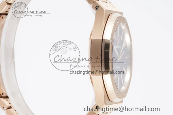 Lightweight Royal Oak 41mm 15400 RG IPF 1:1 Best Edition Blue Textured Dial on RG Bracelet SA3120 Super Clone 4687