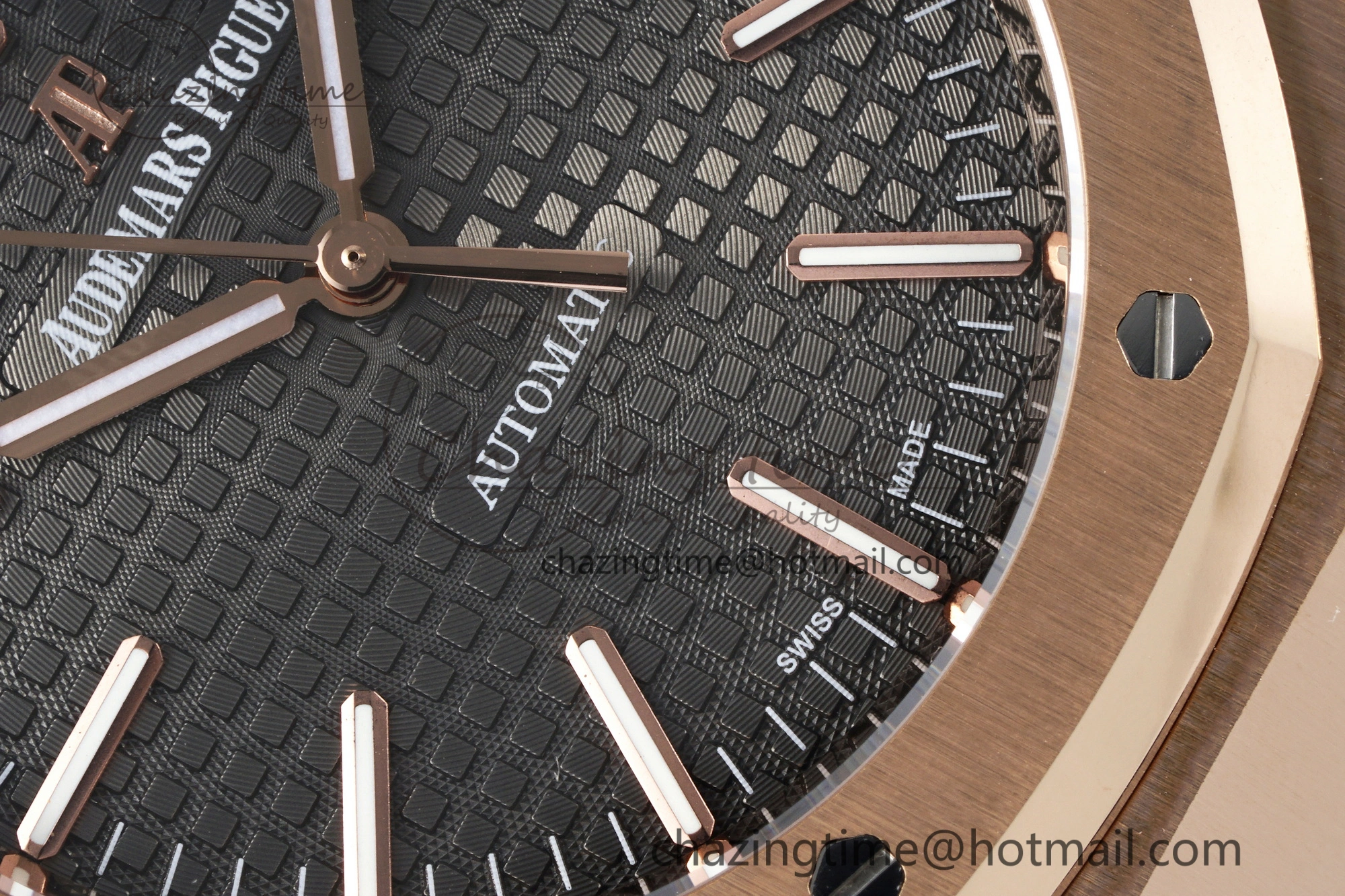 Royal Oak 41mm 15400 RG IPF 1:1 Best Edition Gray Textured Dial on Black Leather Strap SA3120 Super Clone Chic 4665