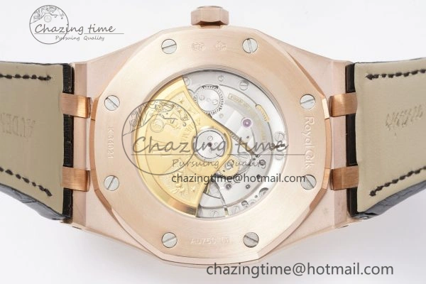 Royal Oak 41mm 15400 RG IPF 1:1 Best Edition Gray Textured Dial on Black Leather Strap SA3120 Super Clone Chic 4665