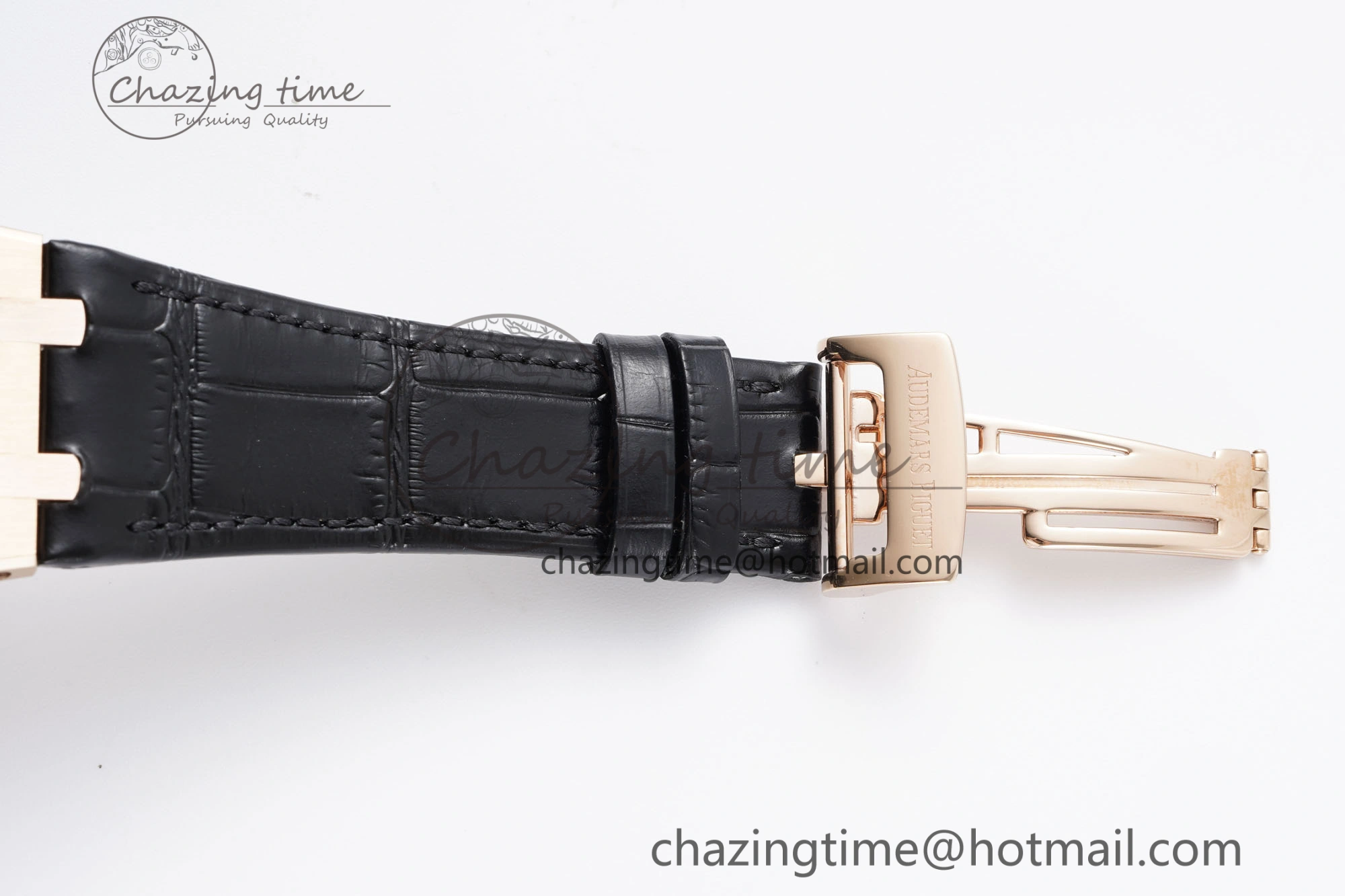 Royal Oak 41mm 15400 RG IPF 1:1 Best Edition Gray Textured Dial on Black Leather Strap SA3120 Super Clone Chic 4665