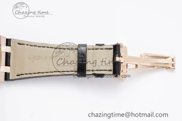 Royal Oak 41mm 15400 RG IPF 1:1 Best Edition Gray Textured Dial on Black Leather Strap SA3120 Super Clone Chic 4665