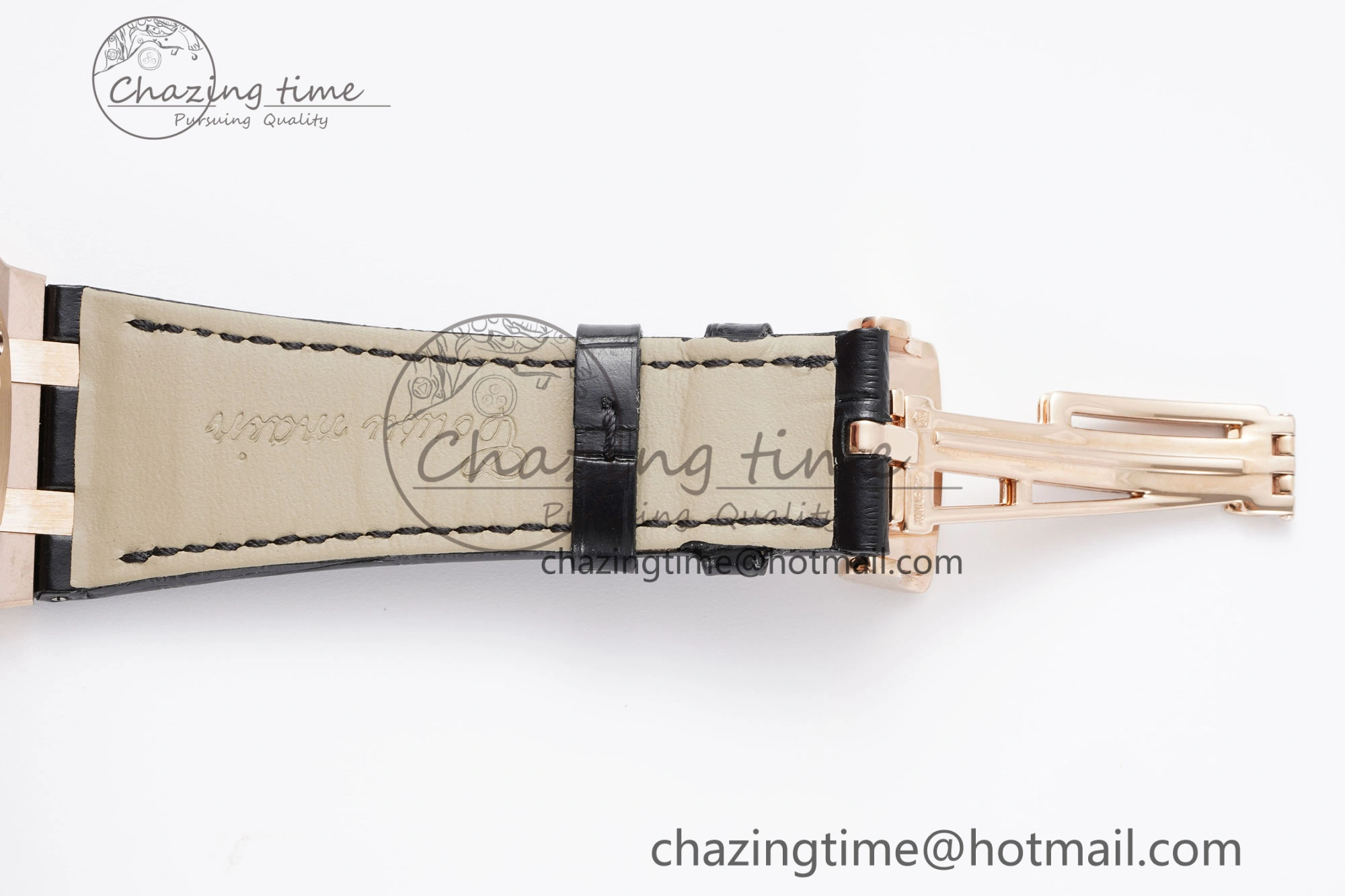 Royal Oak 41mm 15400 RG IPF 1:1 Best Edition Gray Textured Dial on Black Leather Strap SA3120 Super Clone Chic 4665