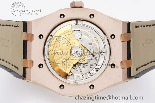Royal Oak 41mm 15400 RG IPF 1:1 Best Edition Gray Textured Dial on Black Leather Strap SA3120 Super Clone Chic 4665