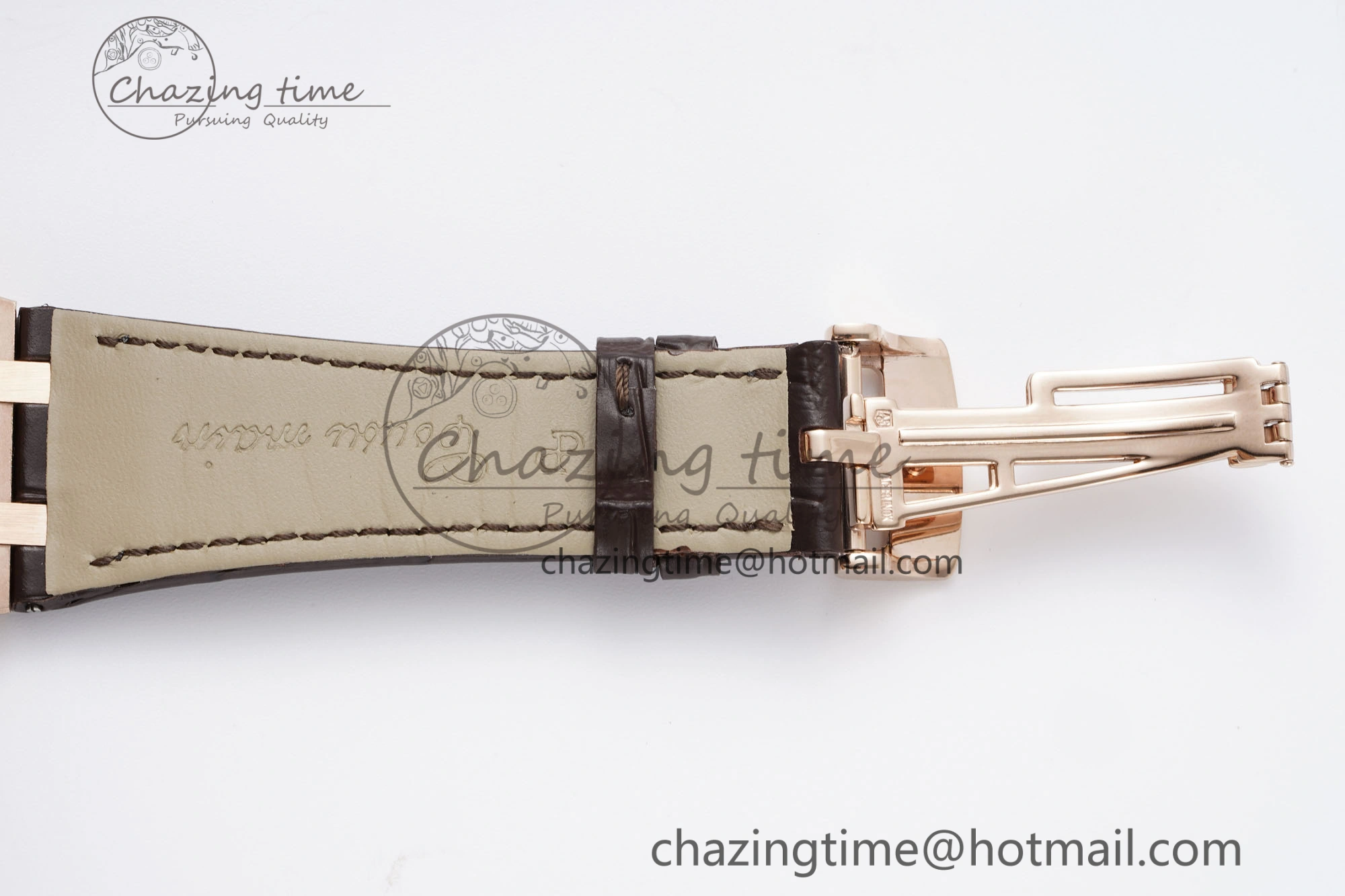 Royal Oak 41mm 15400 RG IPF 1:1 Best Edition White Textured Dial on Brown Leather Strap SA3120 Super Clone Tailored 4684