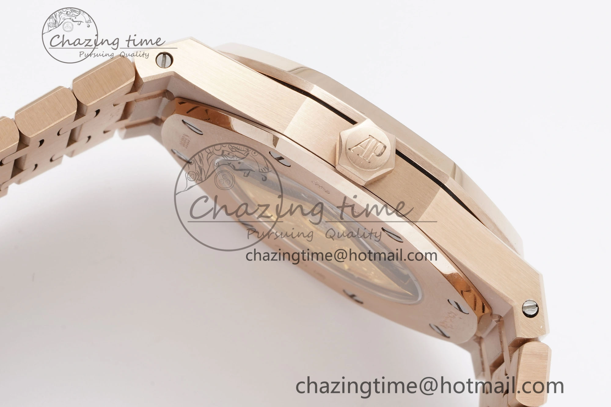 Royal Oak 41mm 15400 RG IPF 1:1 Best Edition White Textured Dial on RG Bracelet SA3120 Super Clone OdorResistant 4685