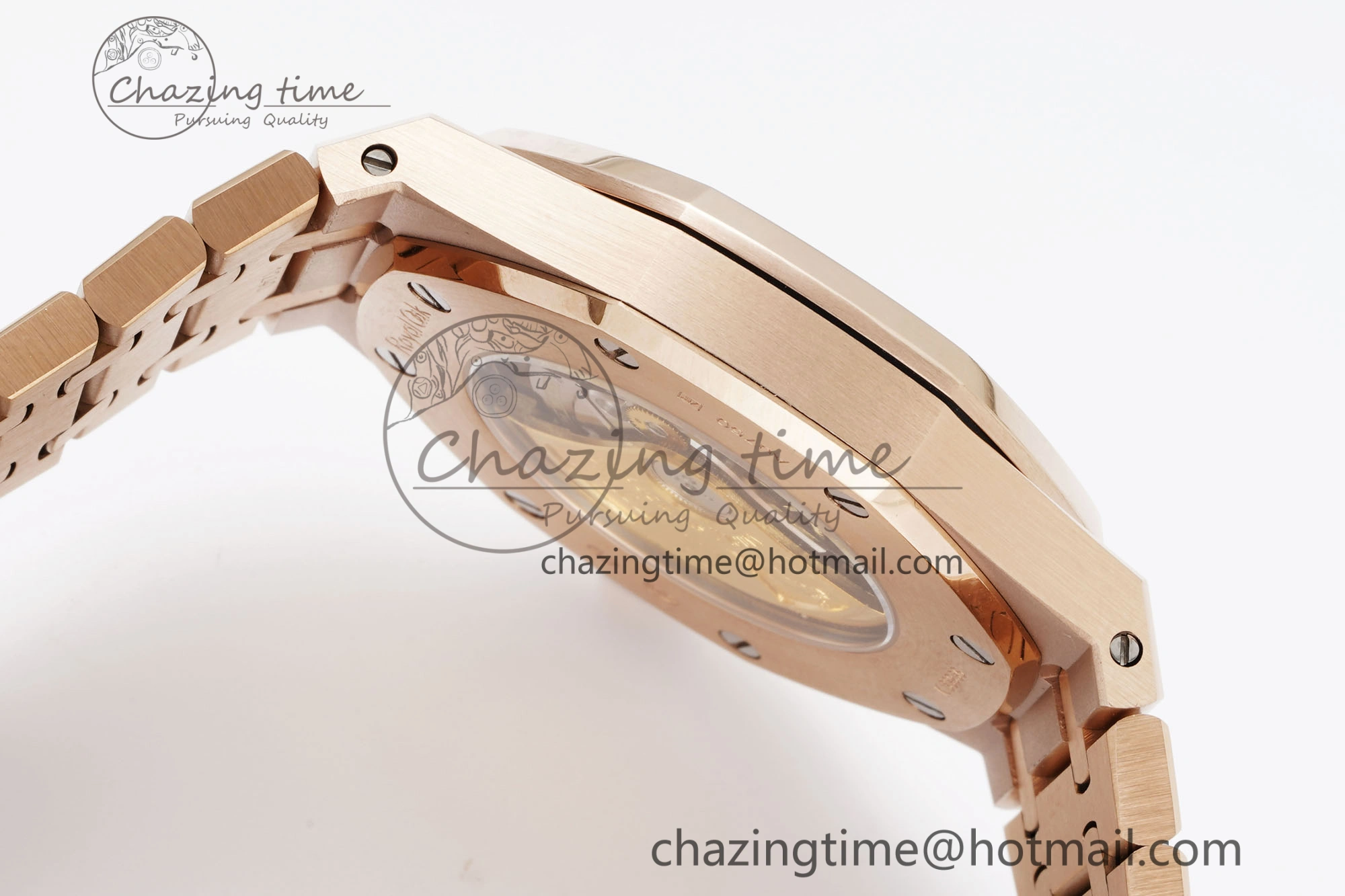 Royal Oak 41mm 15400 RG IPF 1:1 Best Edition White Textured Dial on RG Bracelet SA3120 Super Clone OdorResistant 4685