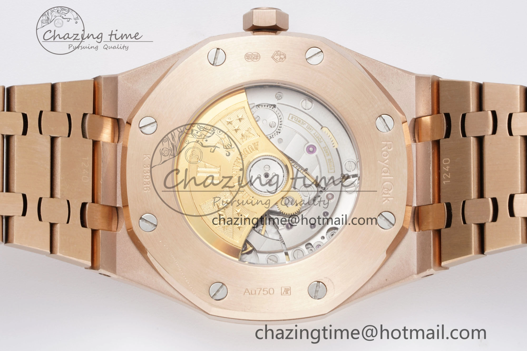 Royal Oak 41mm 15400 RG IPF 1:1 Best Edition White Textured Dial on RG Bracelet SA3120 Super Clone OdorResistant 4685