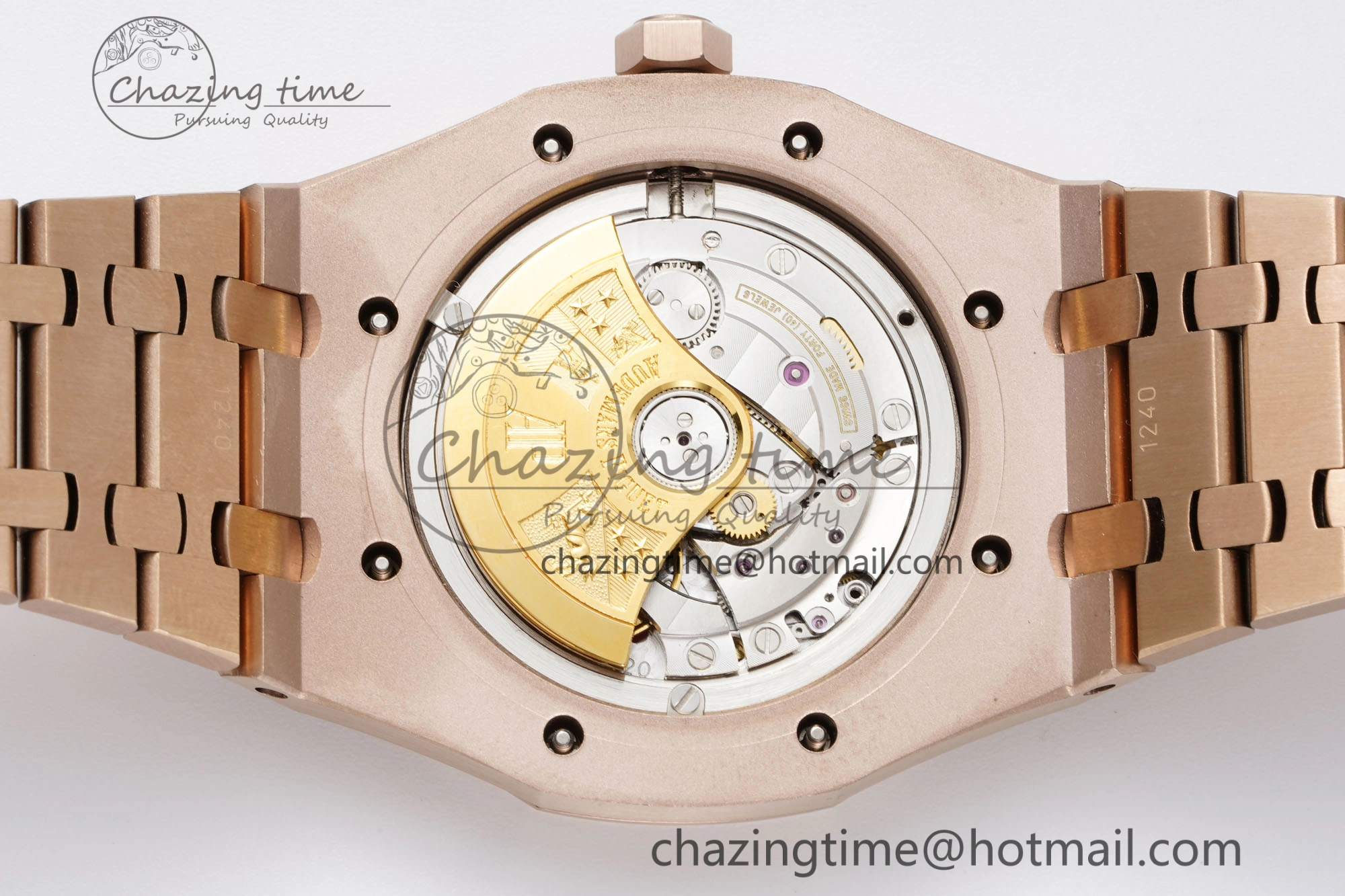 Royal Oak 41mm 15400 RG IPF 1:1 Best Edition White Textured Dial on RG Bracelet SA3120 Super Clone OdorResistant 4685