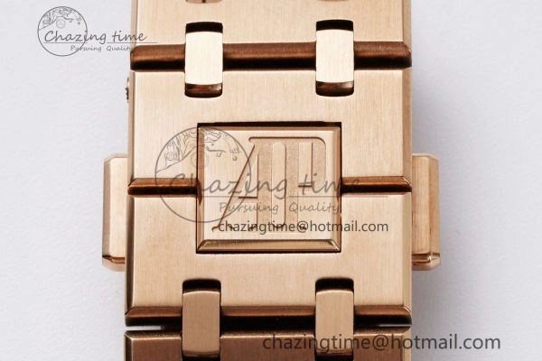 Royal Oak 41mm 15400 RG IPF 1:1 Best Edition White Textured Dial on RG Bracelet SA3120 Super Clone OdorResistant 4685