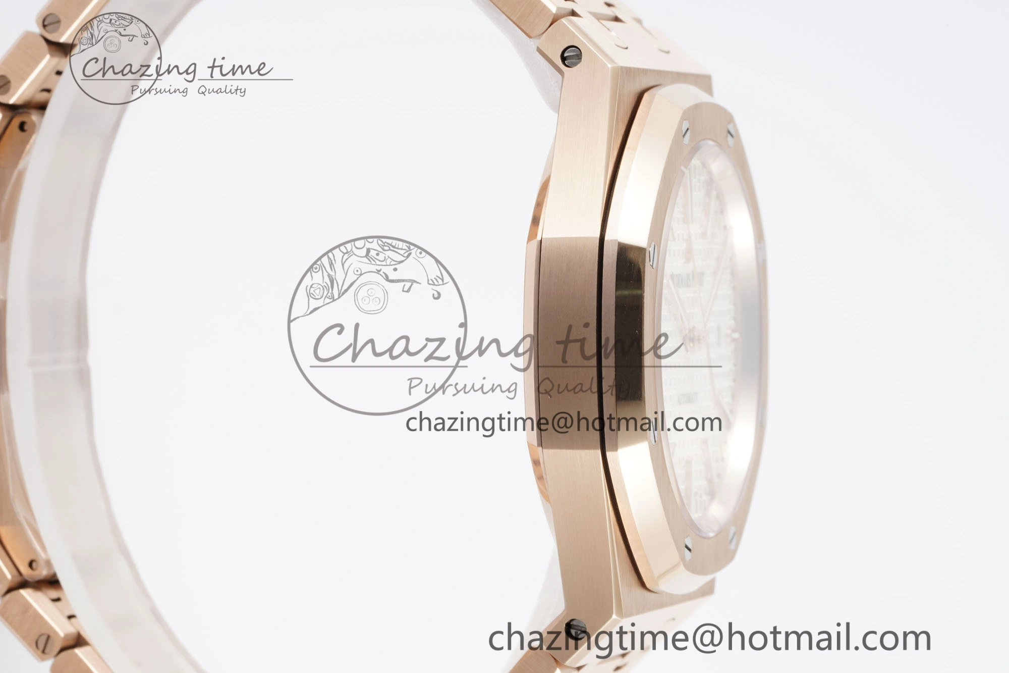 Royal Oak 41mm 15400 RG IPF 1:1 Best Edition White Textured Dial on RG Bracelet SA3120 Super Clone OdorResistant 4685