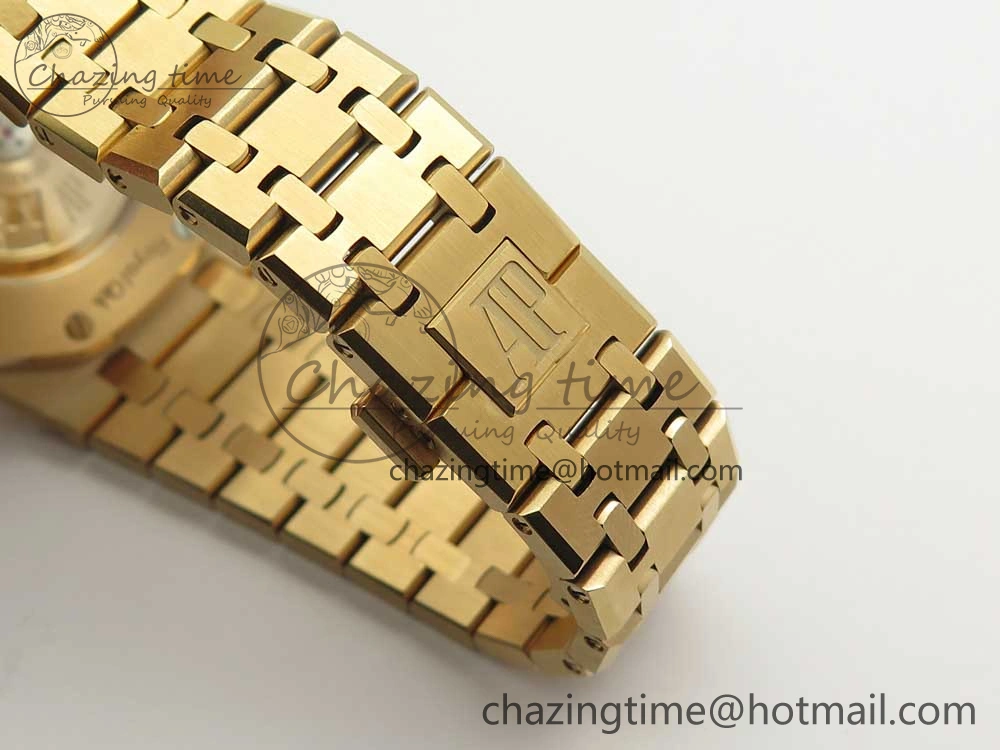 Royal Oak 41mm 15400 RG JF 1:1 Best Edition Black Textured Dial on RG Bracelet A3120 V ComfortFit 4877