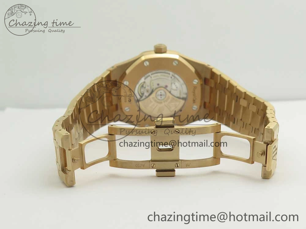 Royal Oak 41mm 15400 RG JF 1:1 Best Edition Black Textured Dial on RG Bracelet A3120 V ComfortFit 4877