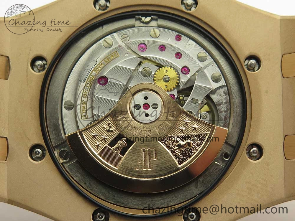 Royal Oak 41mm 15400 RG JF 1:1 Best Edition Black Textured Dial on RG Bracelet A3120 V ComfortFit 4877