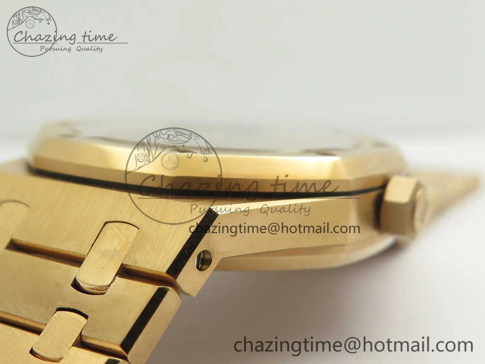 Royal Oak 41mm 15400 RG JF 1:1 Best Edition Black Textured Dial on RG Bracelet A3120 V ComfortFit 4877