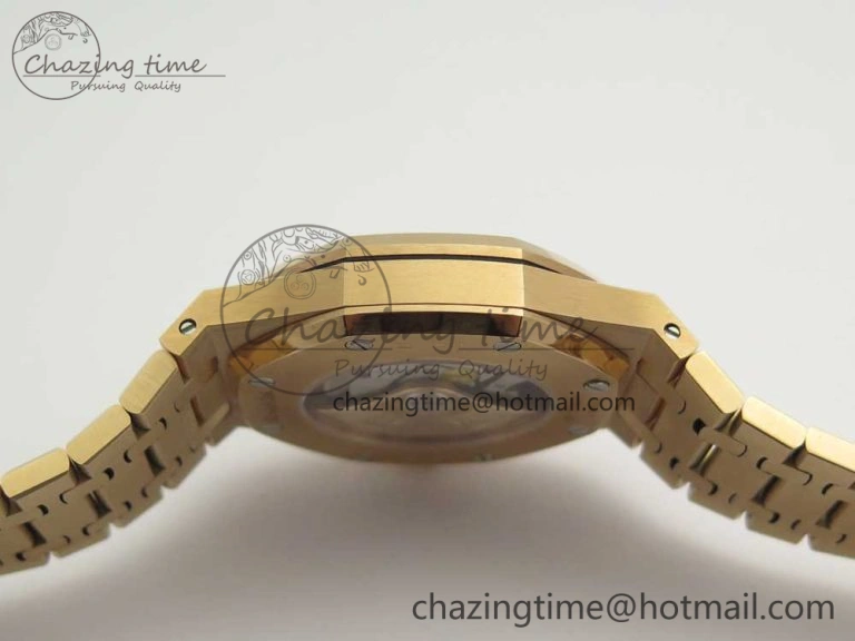 Royal Oak 41mm 15400 RG JF 1:1 Best Edition Black Textured Dial on RG Bracelet A3120 V ComfortFit 4877