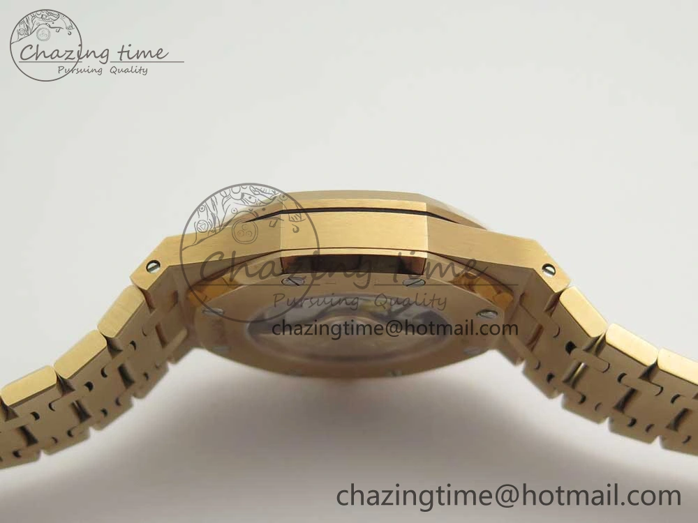 Royal Oak 41mm 15400 RG JF 1:1 Best Edition Black Textured Dial on RG Bracelet A3120 V ComfortFit 4877