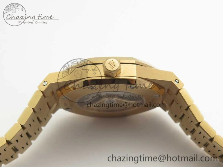 Royal Oak 41mm 15400 RG JF 1:1 Best Edition Black Textured Dial on RG Bracelet A3120 V ComfortFit 4877