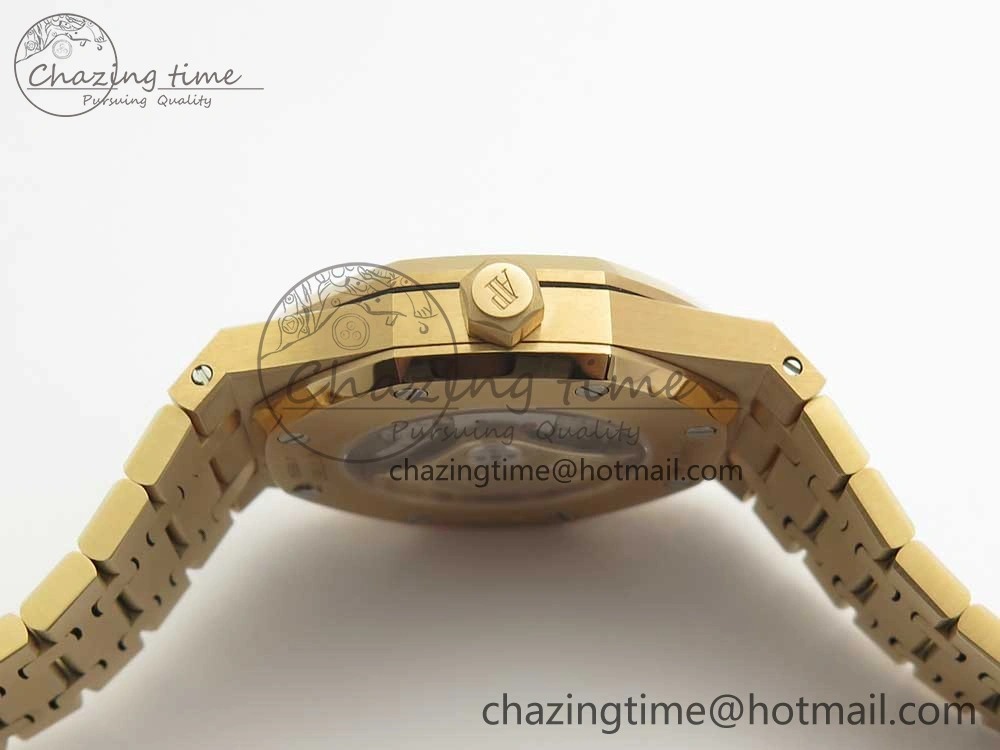 Royal Oak 41mm 15400 RG JF 1:1 Best Edition Black Textured Dial on RG Bracelet A3120 V ComfortFit 4877