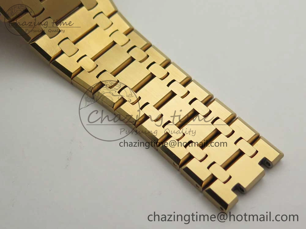 Royal Oak 41mm 15400 RG JF 1:1 Best Edition Black Textured Dial on RG Bracelet A3120 V ComfortFit 4877
