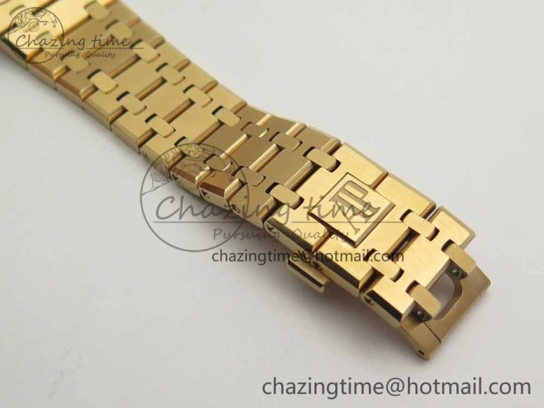 Royal Oak 41mm 15400 RG JF 1:1 Best Edition Black Textured Dial on RG Bracelet A3120 V ComfortFit 4877