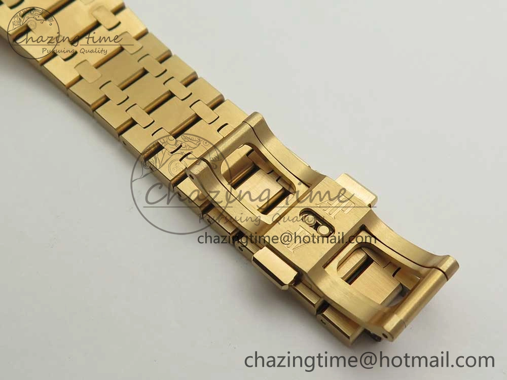 Royal Oak 41mm 15400 RG JF 1:1 Best Edition Black Textured Dial on RG Bracelet A3120 V ComfortFit 4877