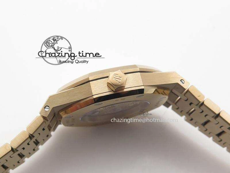 Effortless Royal Oak 41mm 15400 RG JF 1:1 Best Edition Blue Dial On RG Bracelet A 5075