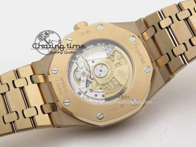 Effortless Royal Oak 41mm 15400 RG JF 1:1 Best Edition Blue Dial On RG Bracelet A 5075
