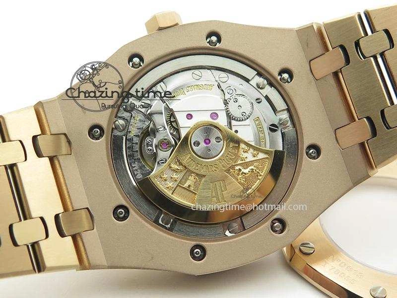 Effortless Royal Oak 41mm 15400 RG JF 1:1 Best Edition Blue Dial On RG Bracelet A 5075