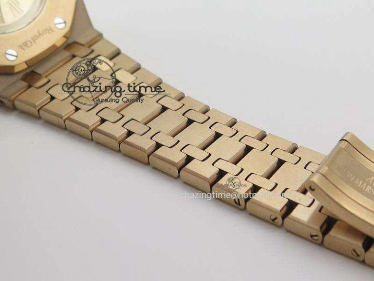 Effortless Royal Oak 41mm 15400 RG JF 1:1 Best Edition Blue Dial On RG Bracelet A 5075