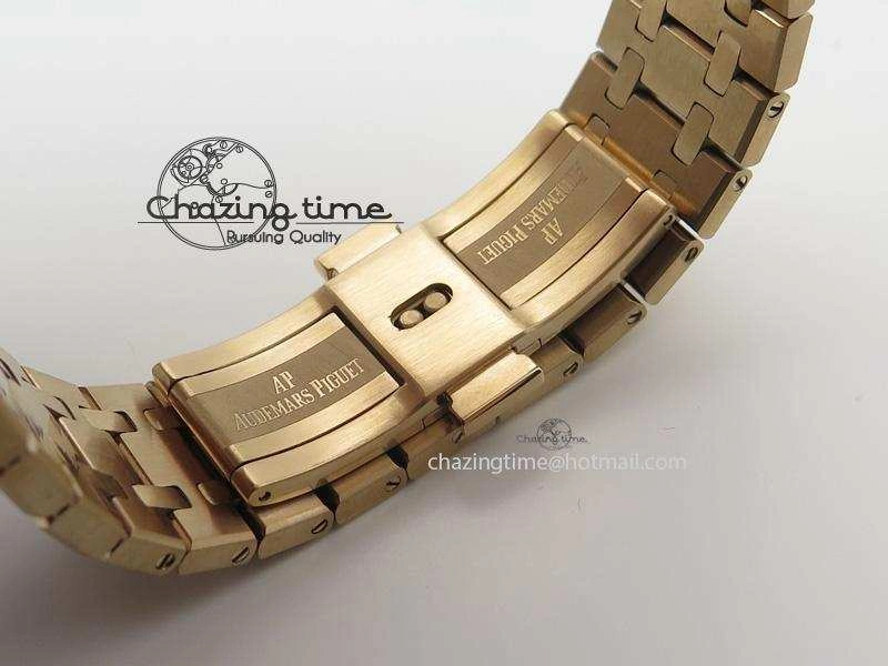 Effortless Royal Oak 41mm 15400 RG JF 1:1 Best Edition Blue Dial On RG Bracelet A 5075