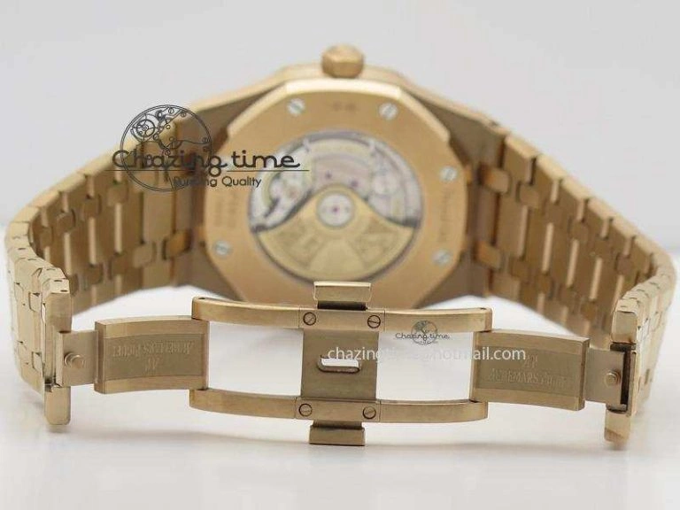 Effortless Royal Oak 41mm 15400 RG JF 1:1 Best Edition Blue Dial On RG Bracelet A 5075