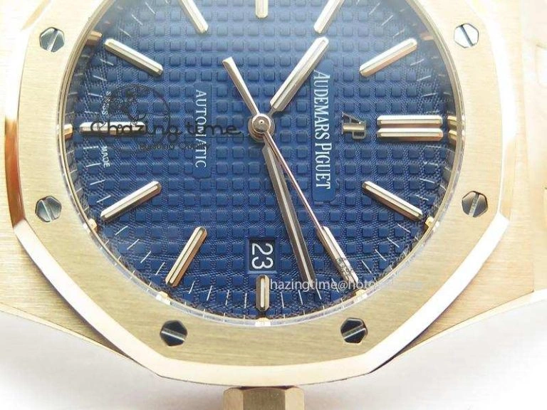 Effortless Royal Oak 41mm 15400 RG JF 1:1 Best Edition Blue Dial On RG Bracelet A 5075