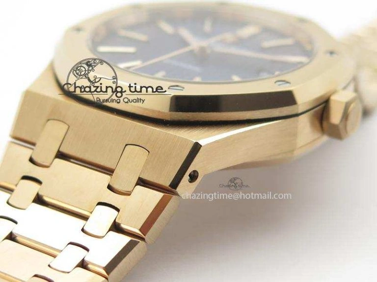 Effortless Royal Oak 41mm 15400 RG JF 1:1 Best Edition Blue Dial On RG Bracelet A 5075