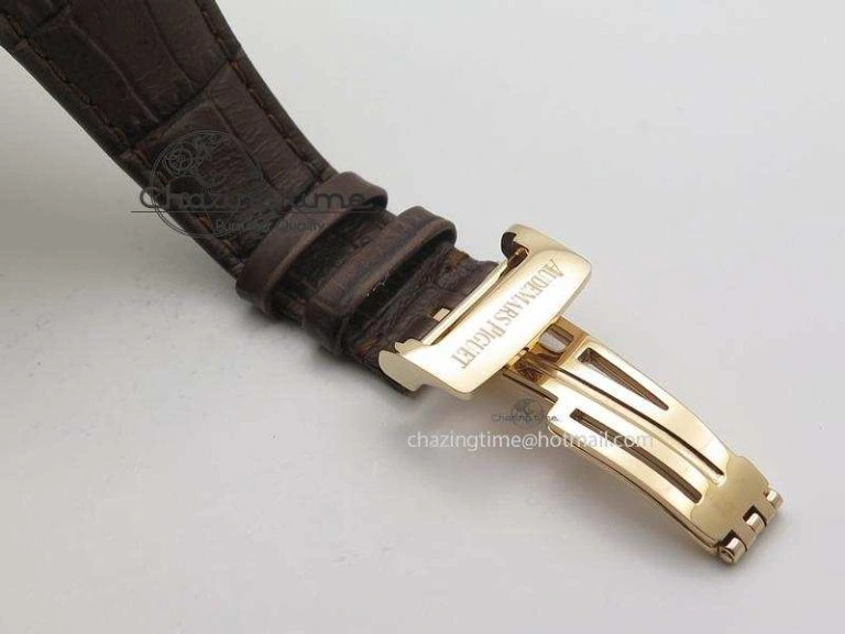 Trendsetting Royal Oak 41mm 15400 RG JF 1:1 Best Edition Silver Dial On Brown Leather Strap A 5107