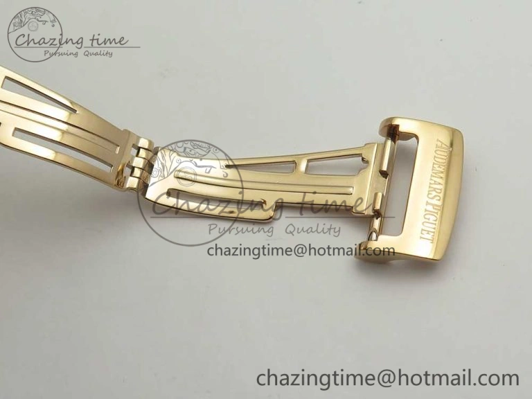 Royal Oak 41mm 15400 RG JF 1:1 Best Edition White Textured Dial on Brown Leather Strap A3120 V HighPerformance 4878