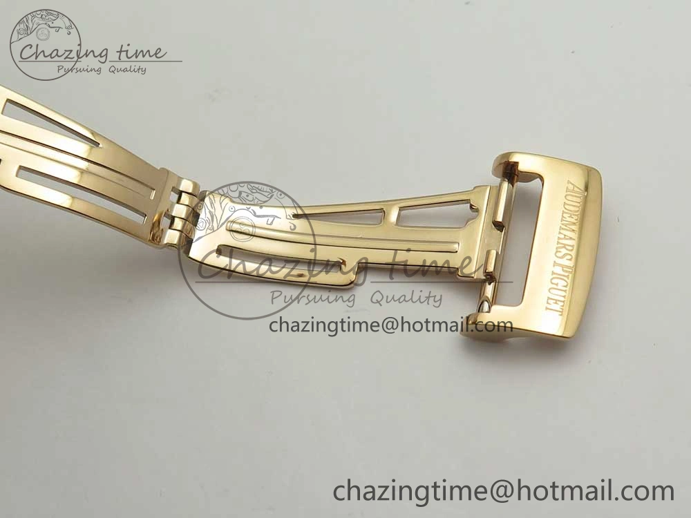 Royal Oak 41mm 15400 RG JF 1:1 Best Edition White Textured Dial on Brown Leather Strap A3120 V HighPerformance 4878