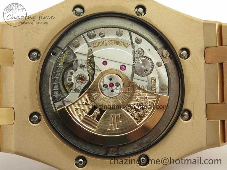 Royal Oak 41mm 15400 RG JF 1:1 Best Edition White Textured Dial on Brown Leather Strap A3120 V HighPerformance 4878