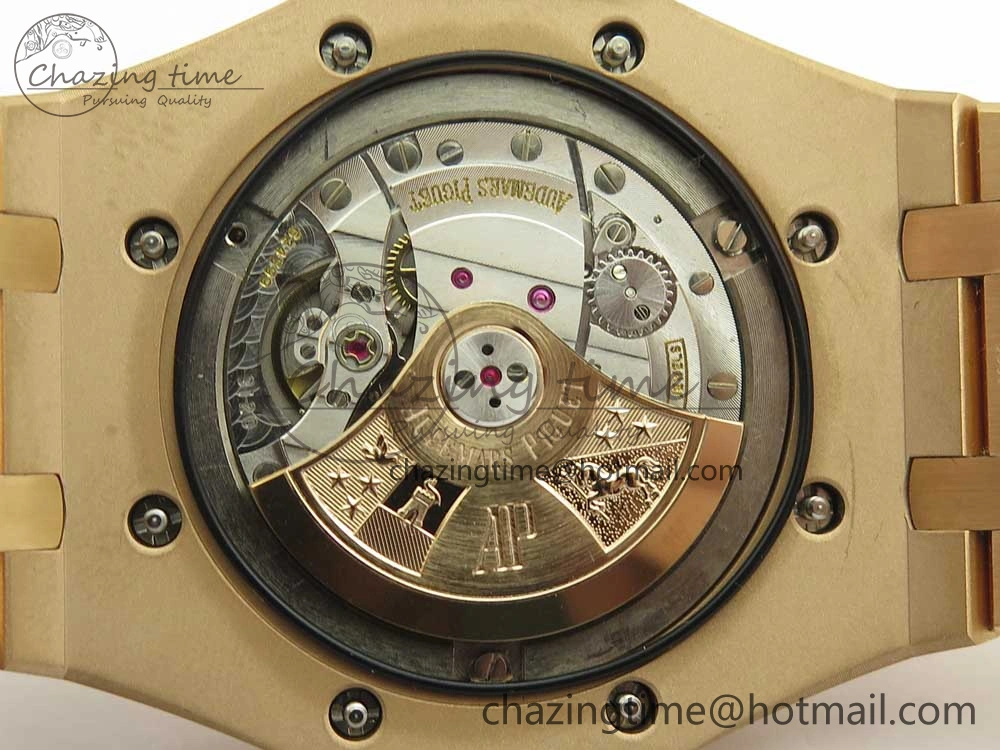 Royal Oak 41mm 15400 RG JF 1:1 Best Edition White Textured Dial on Brown Leather Strap A3120 V HighPerformance 4878