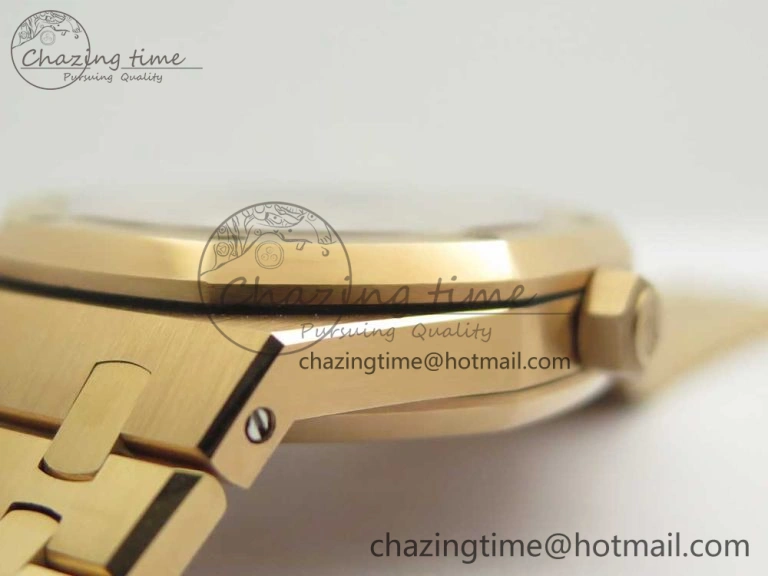 Royal Oak 41mm 15400 RG JF 1:1 Best Edition White Textured Dial on RG Bracelet A3120 V WeatherProof 4879
