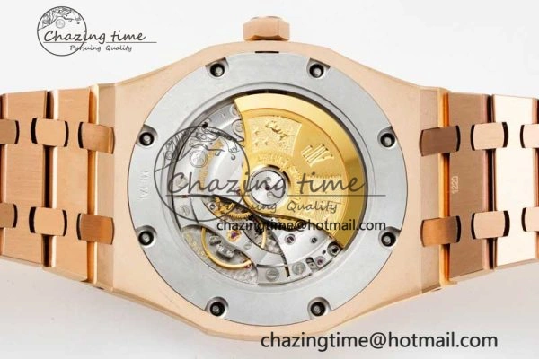 Royal Oak 41mm 15400 RG ZF 1:1 Best Edition Black Textured Dial on RG Bracelet V2 SA3120 Super Clone Youthful 4748