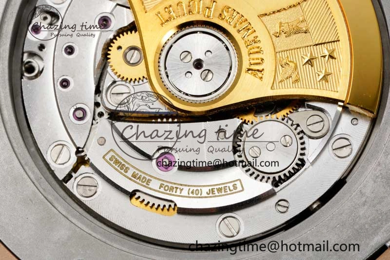 Royal Oak 41mm 15400 RG ZF 1:1 Best Edition Black Textured Dial on RG Bracelet V2 SA3120 Super Clone Youthful 4748
