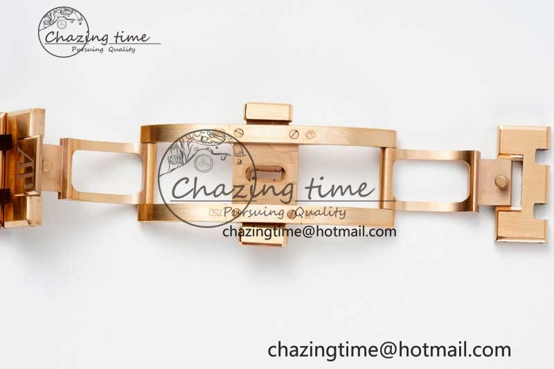 Royal Oak 41mm 15400 RG ZF 1:1 Best Edition Black Textured Dial on RG Bracelet V2 SA3120 Super Clone Youthful 4748