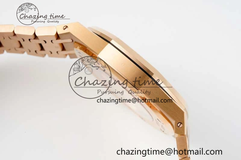 UrbanStyle Royal Oak 41mm 15400 RG ZF 1:1 Best Edition Blue Textured Dial on RG Bracelet V2 SA3120 Super Clone 4745