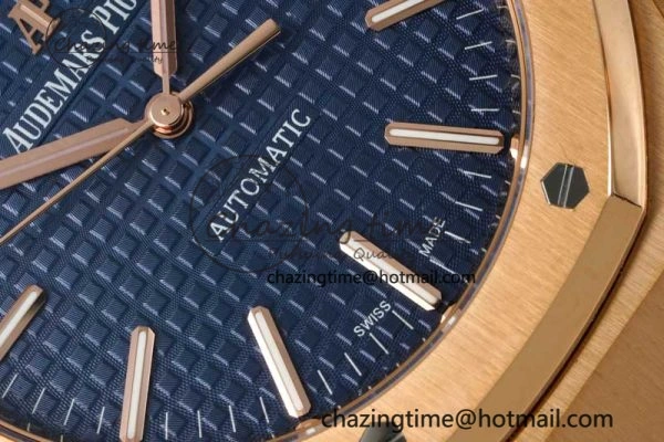 UrbanStyle Royal Oak 41mm 15400 RG ZF 1:1 Best Edition Blue Textured Dial on RG Bracelet V2 SA3120 Super Clone 4745
